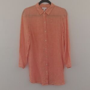 J.Jill Linen Button Front Tunic Top #3413